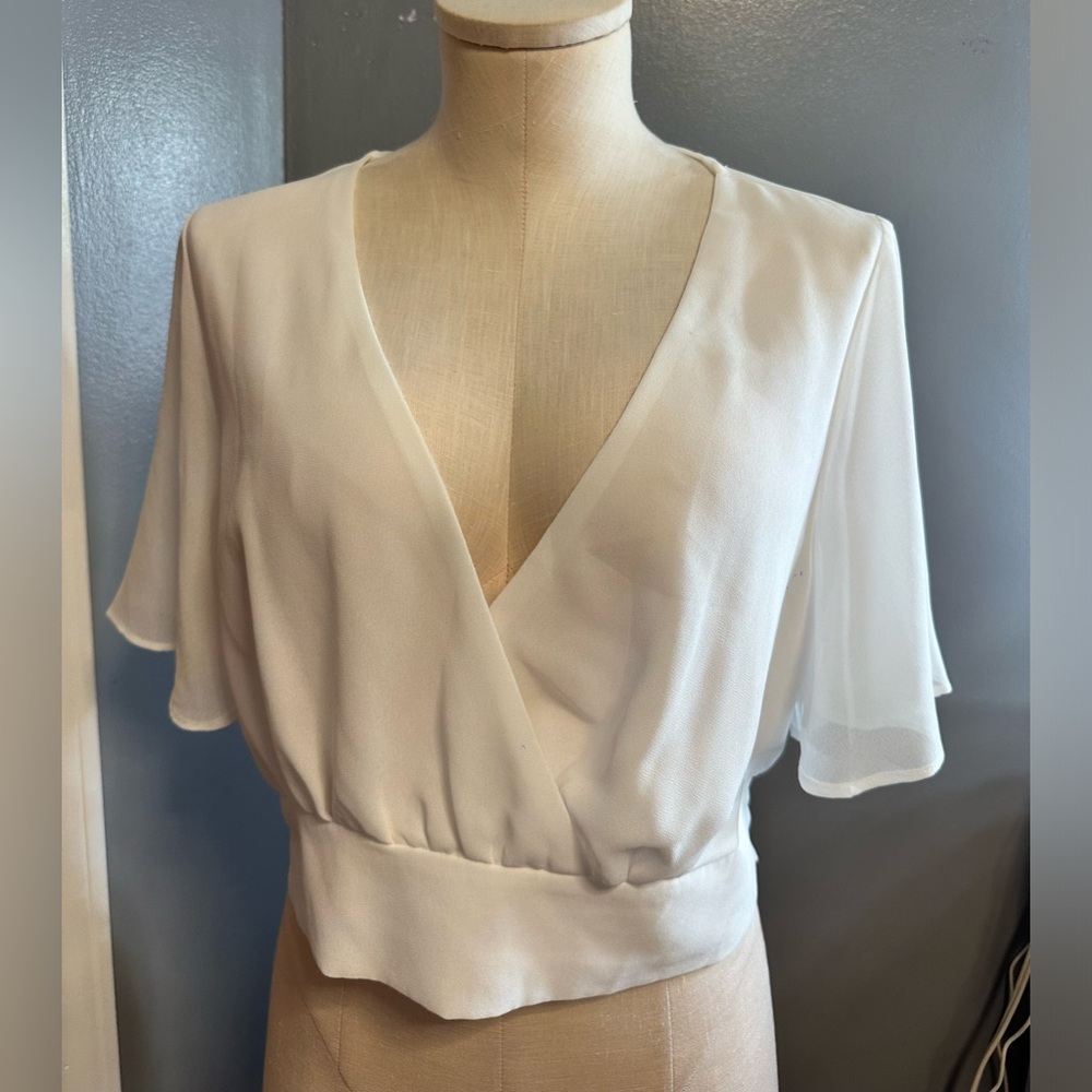 White Flowy Top